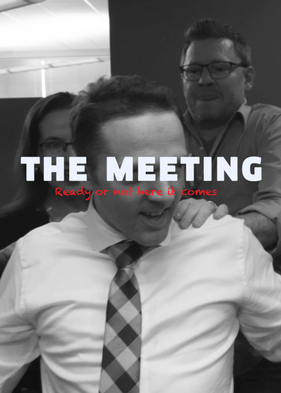 THE MEETING short film, 7min., USA, One Shot, Black & White Comedy