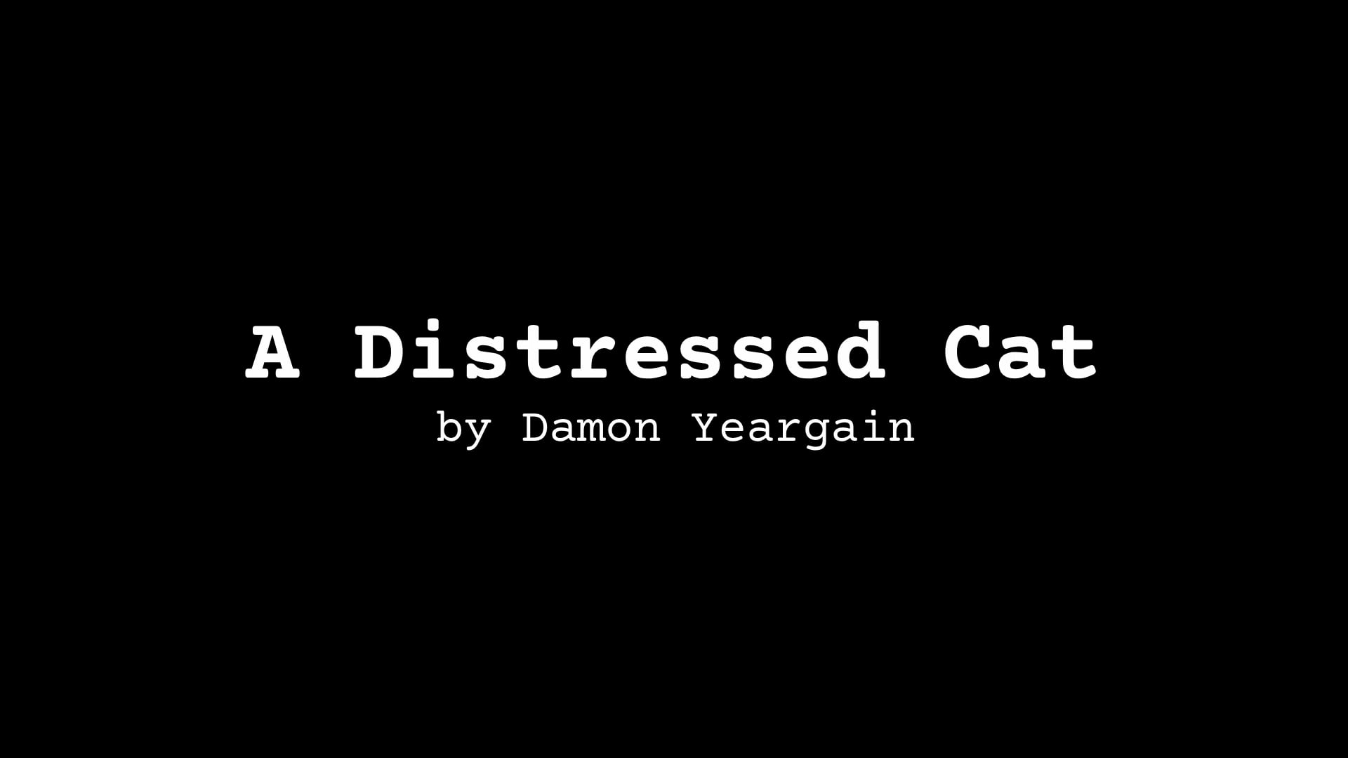 SHORT STORY Reading: A Distressed Cat, by Damon Yeargain