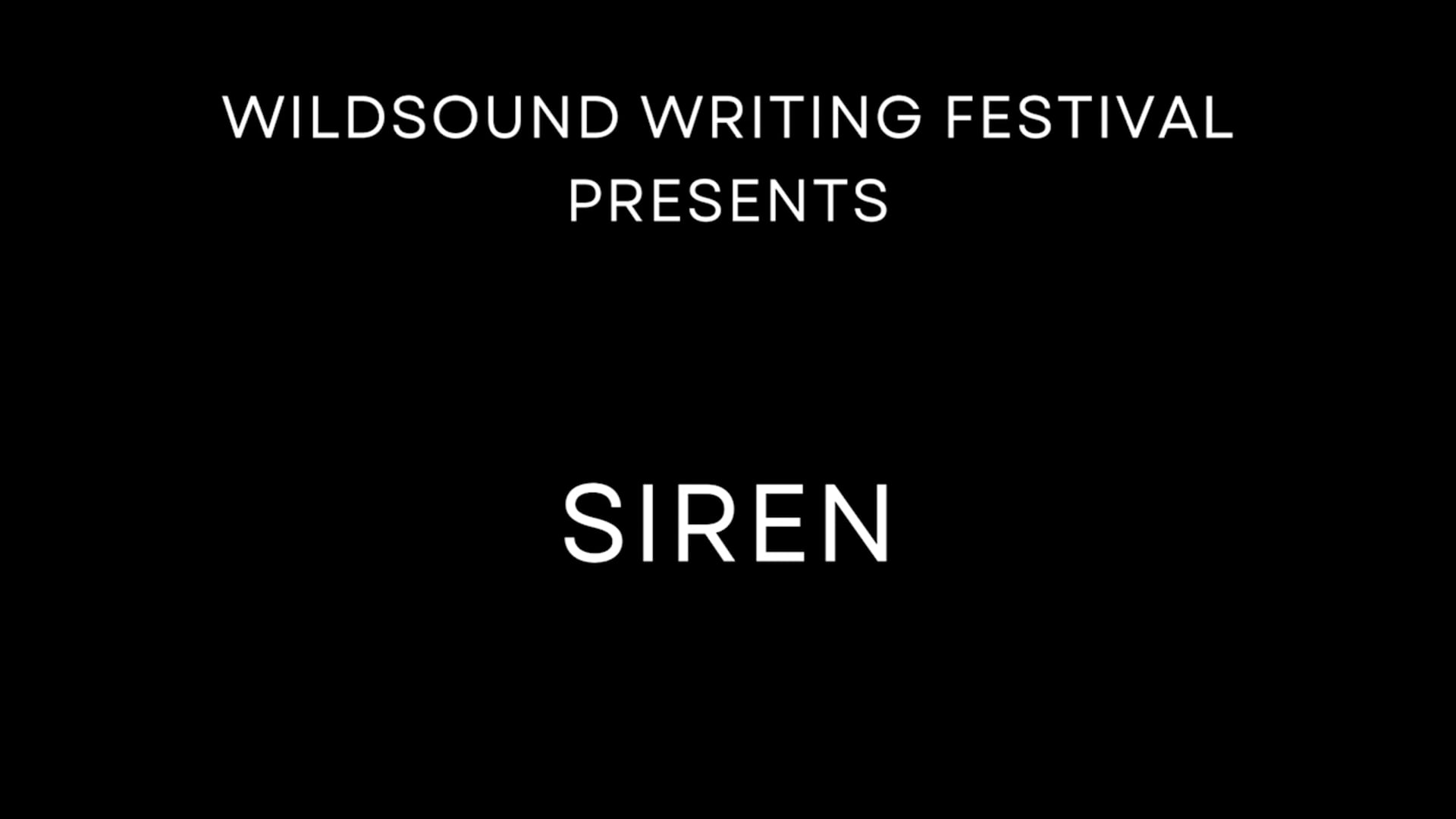 POETRY Reading: Siren, by Kathryn Davey