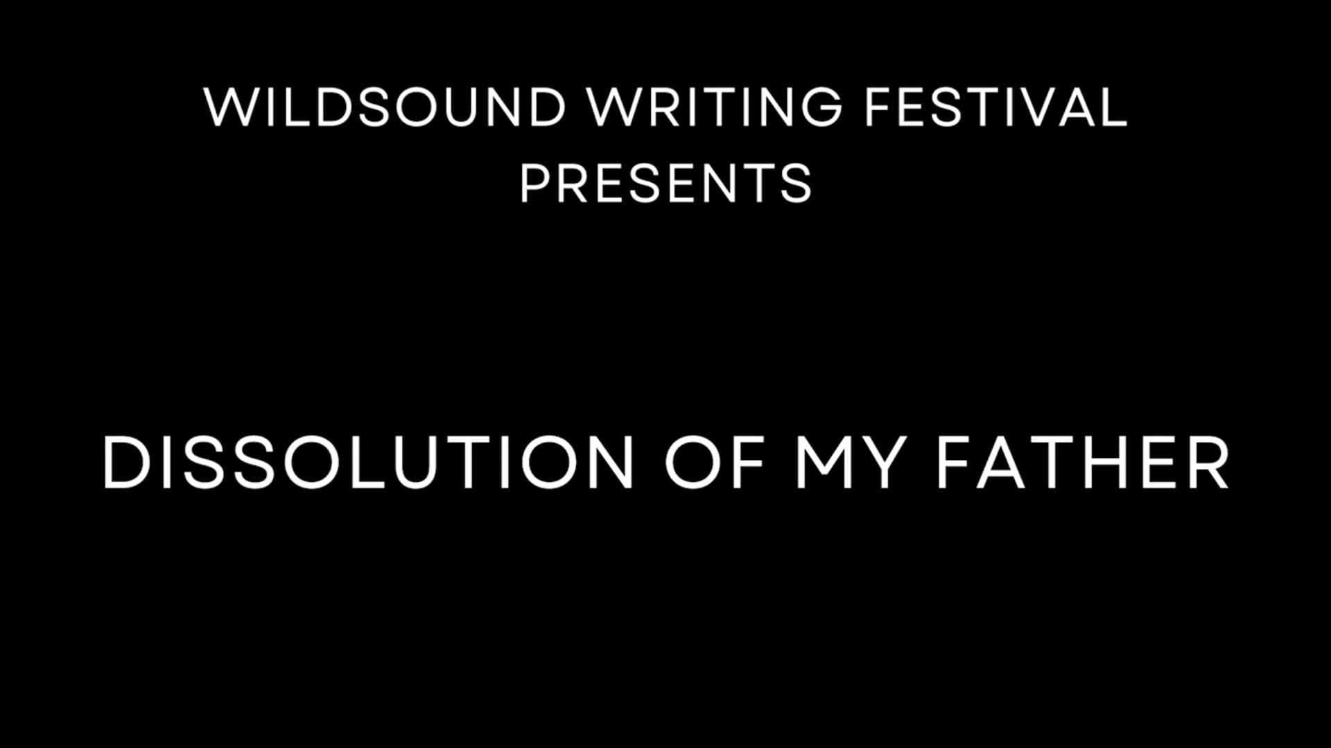Poetry Reading: DISSOLUTION OF MY FATHER, by Jesse Darnay