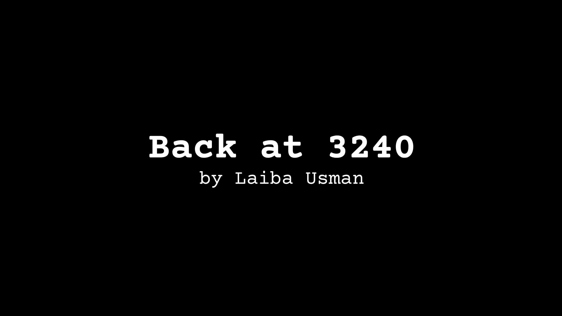 POETRY Reading: Back at 3240, by Laiba Usman