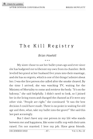 NOVEL TRANSCRIPT: The Kill Registry, by Brian Howlett (interview)