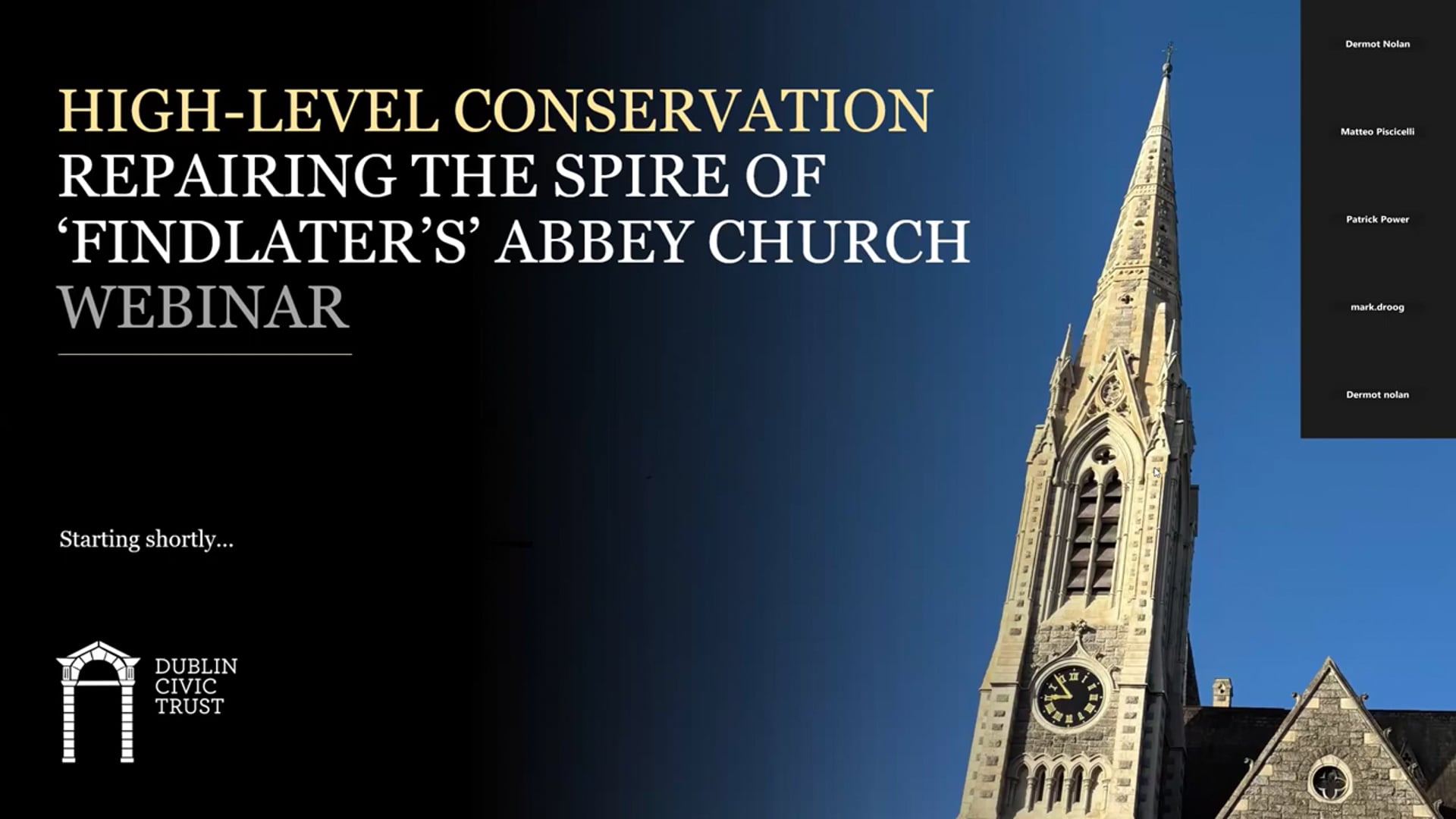 High-Level Conservation - Repairing the Spire of ‘Findlater’s’ Abbey Church