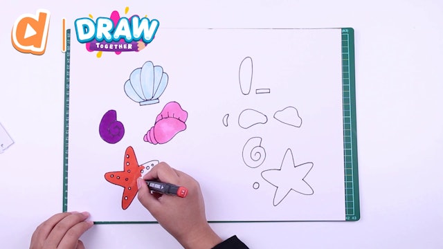Let's Draw: Seashells & Starfish