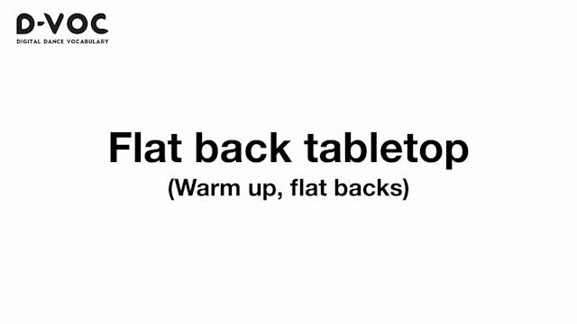 05 Warm up flat backs - Flat back tab...