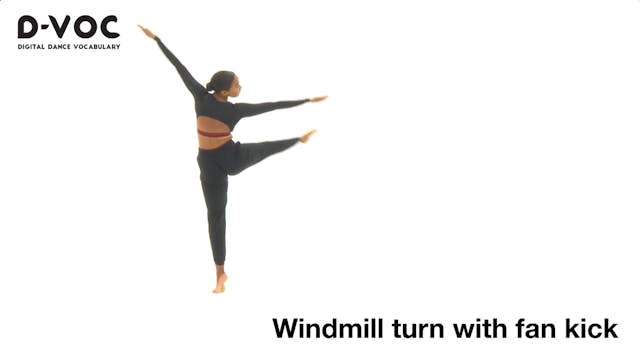 45 Turns - Windmill turn with fan kick