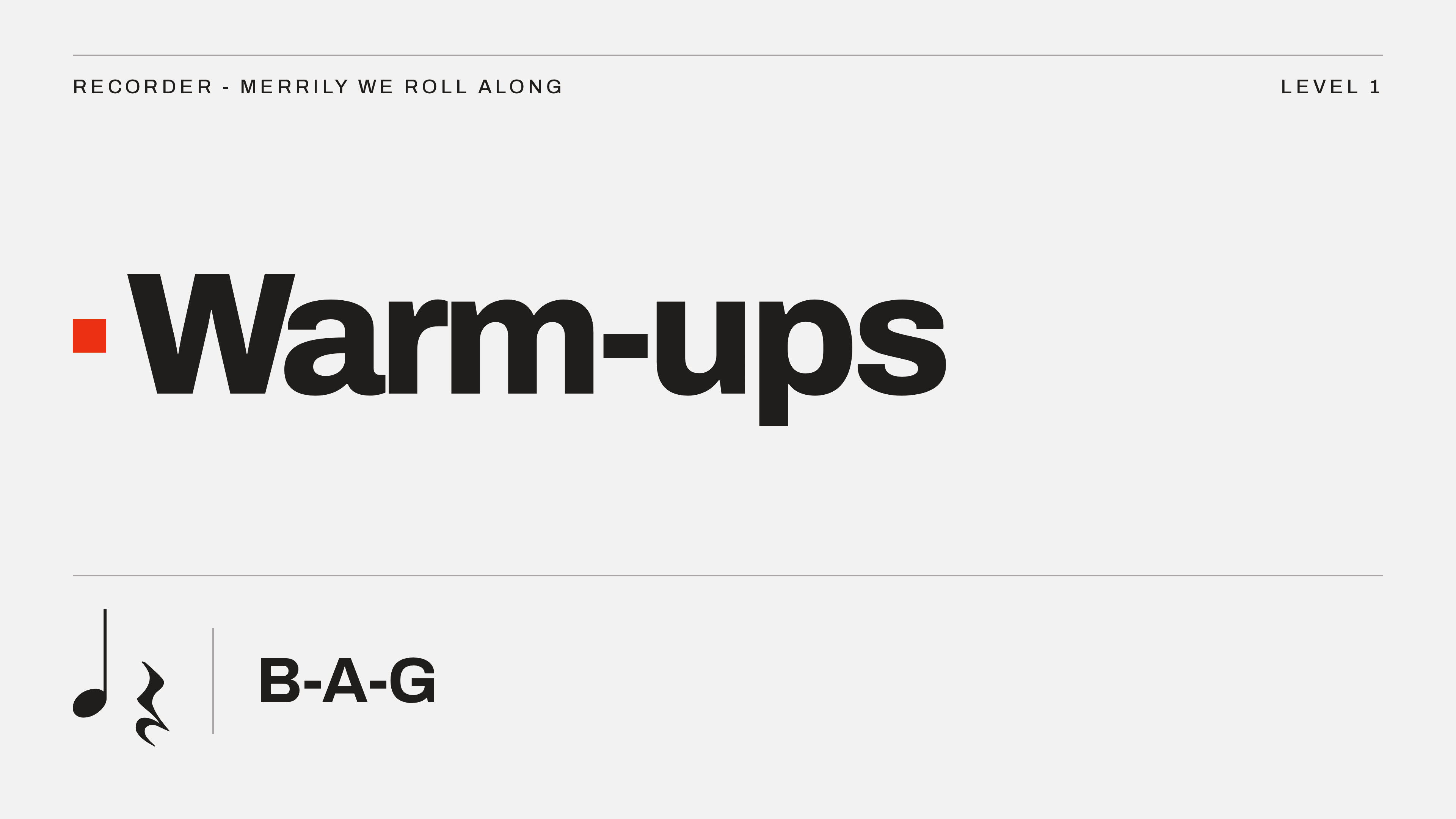 1 · Warm-ups - Merrily We Roll Along