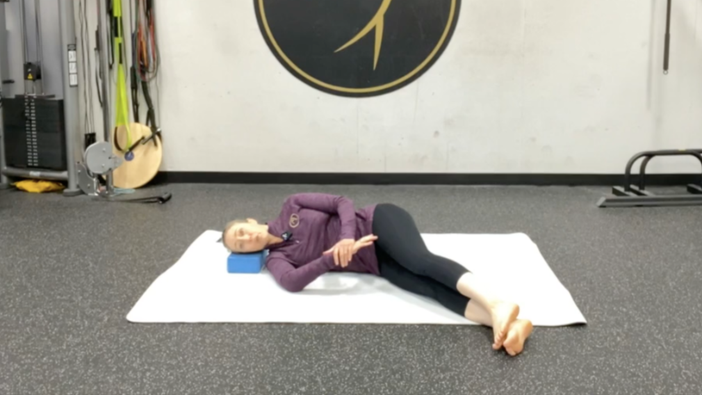 Shoulder internal rotation sleeper stretch