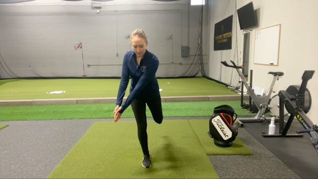 Golf posture balance drill with putti...