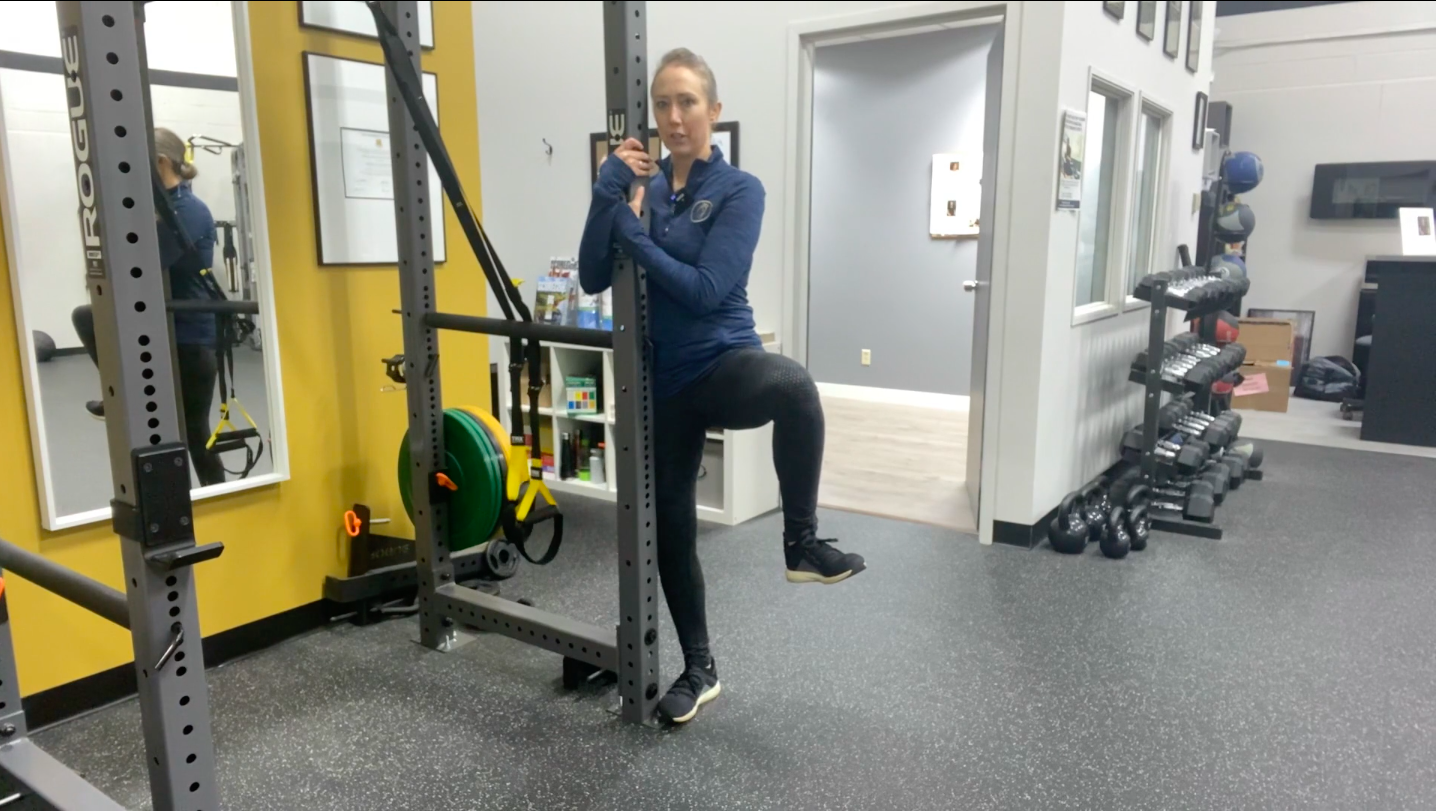 Standing hip CARs with doorway block