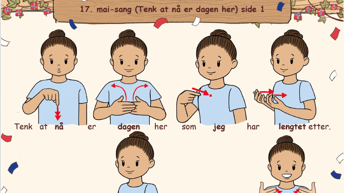 SANGKORT: 17. mai-sangen (Tenk at nå er dagen her)