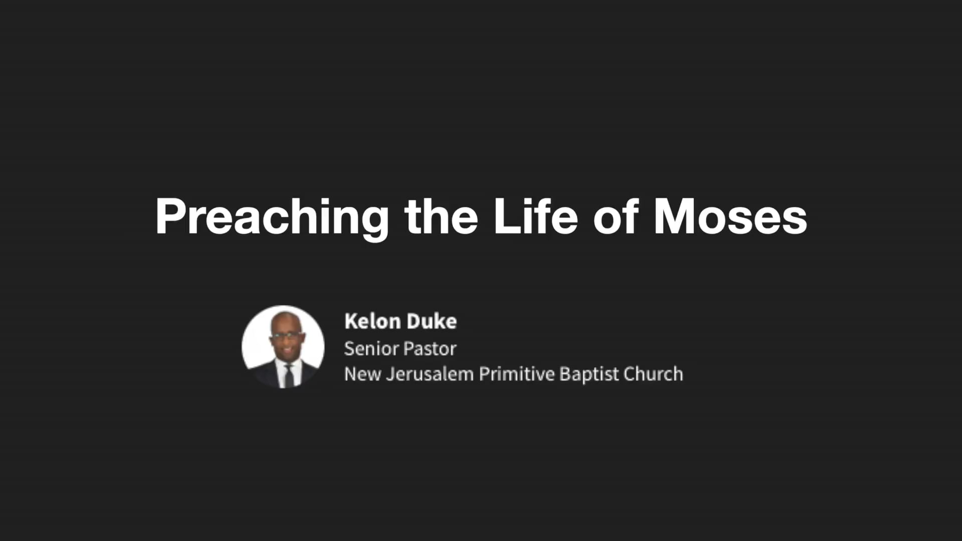 EK Bailey Preaching Conference Video