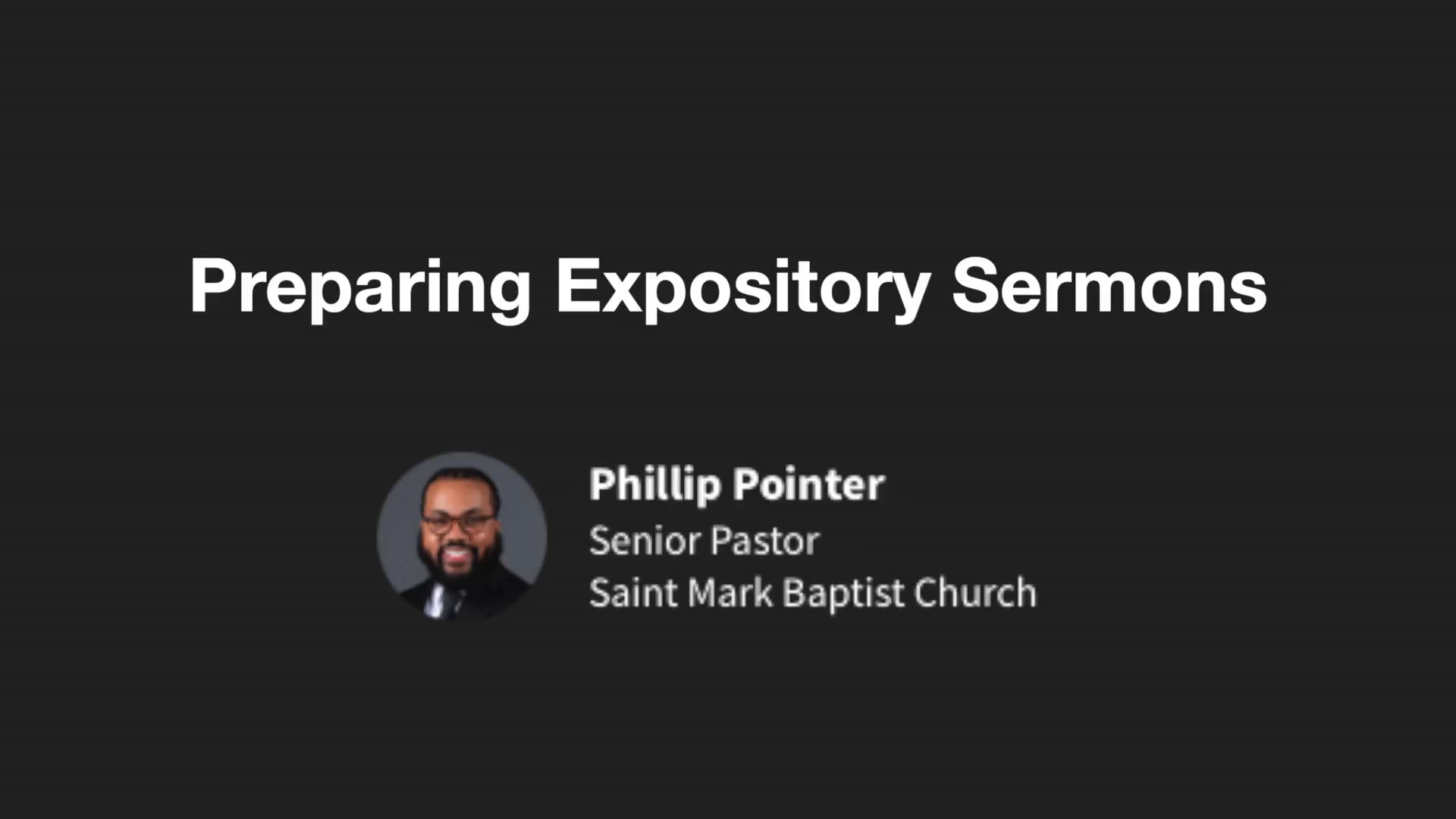 EK Bailey Preaching Conference Video