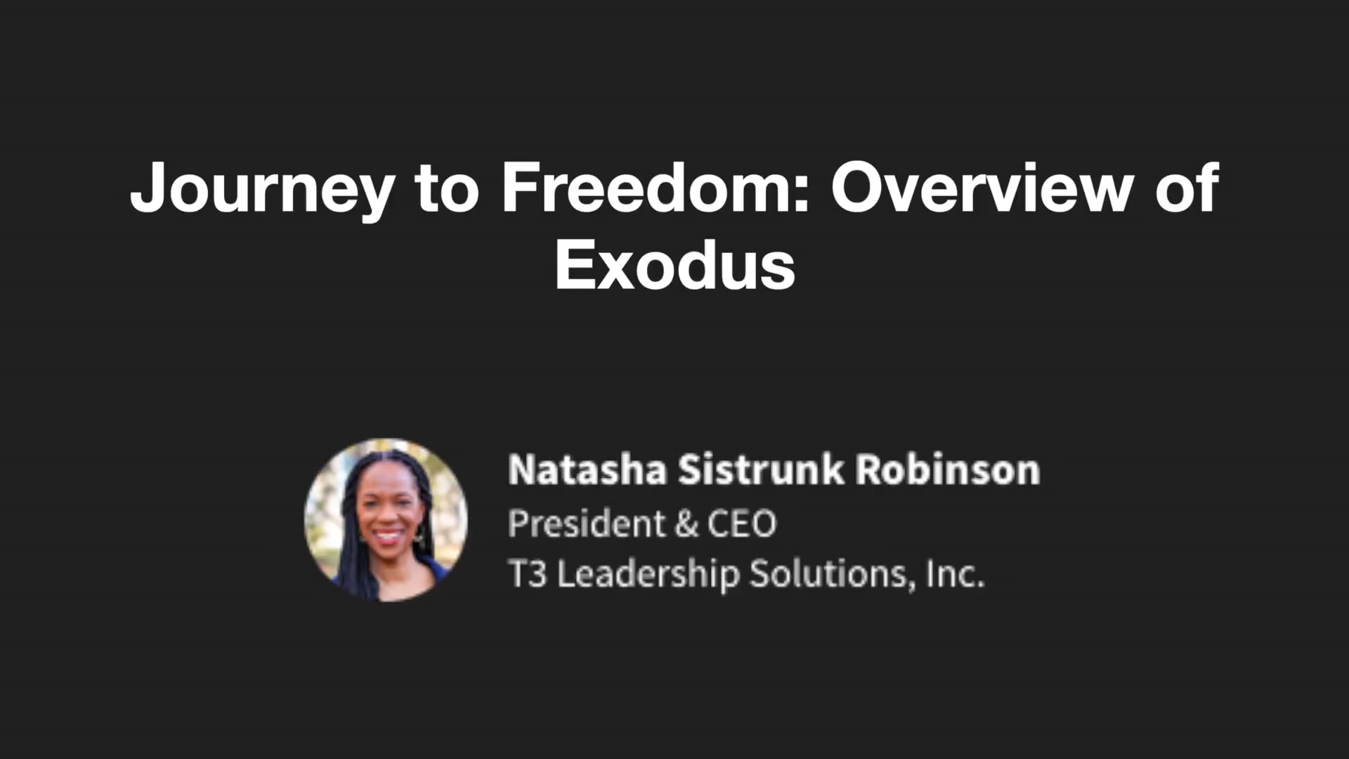 BS202541 - Journey to Freedom: Overview of Exodus