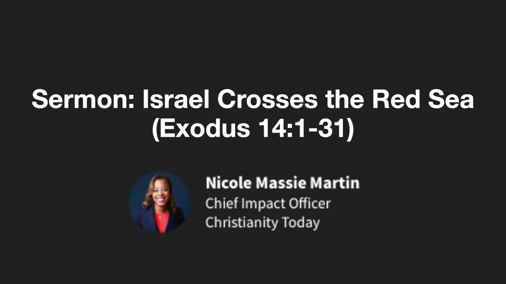 GS202505 - Sermon: Israel Crosses the Red Sea (Exodus 14:1-31)