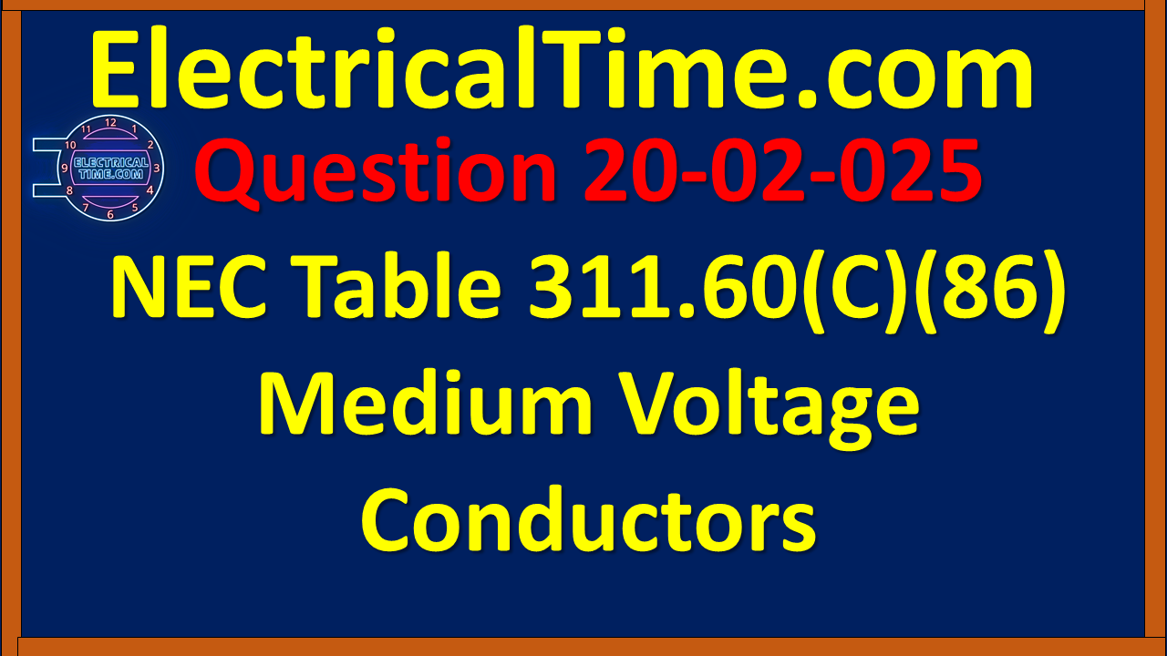 2002025 NEC Table 311.60(C)(86) Medium Voltage Conductors