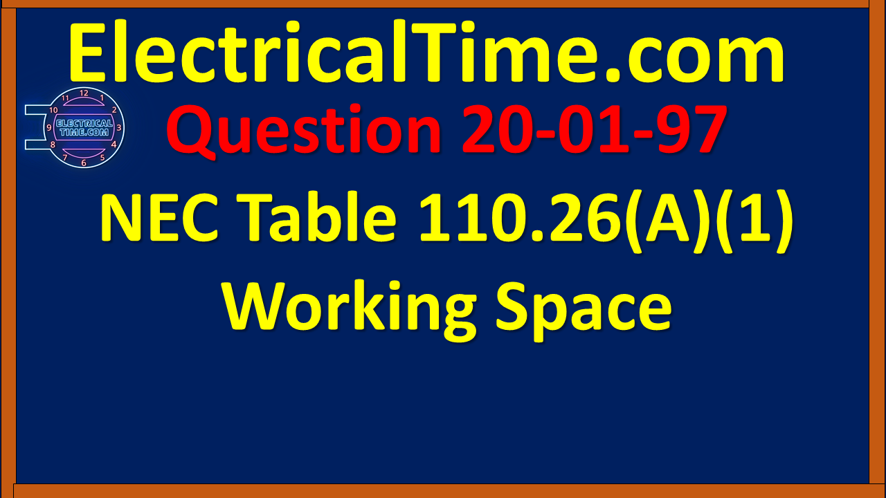 2020-01-097 NEC Table 110.26(A)(1) Working Space
