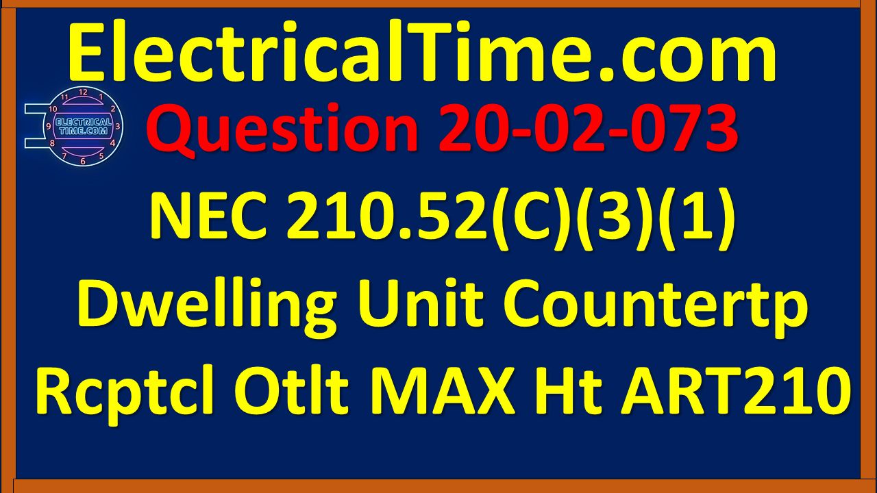 2020-02-073 NEC 210.52(C)(3)(1) Dwelling Unit Countertop Receptacles Max Height
