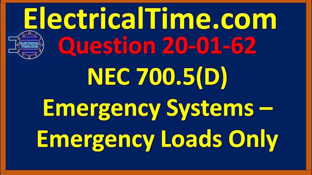 2001062 NEC 700.5(D) Emergency System...