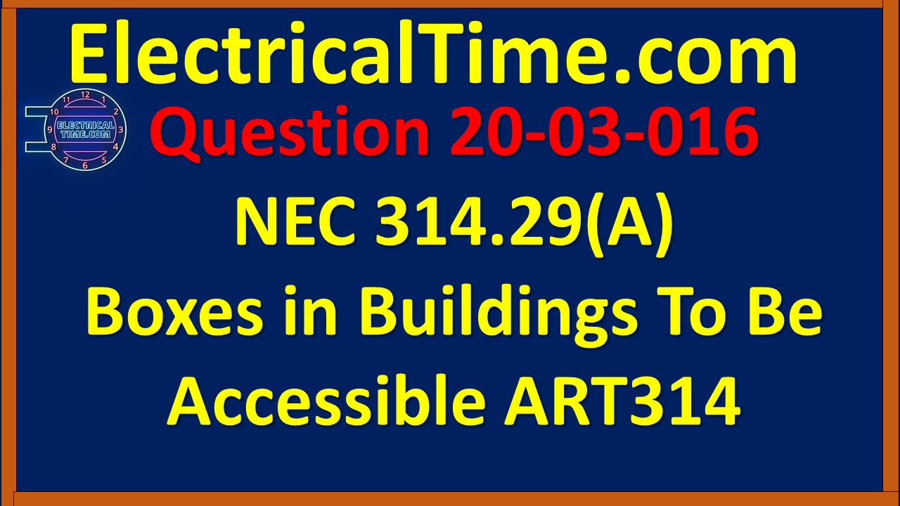 2003016 NEC 314.29(A) Boxes in Buildings To Be Accessible ART314