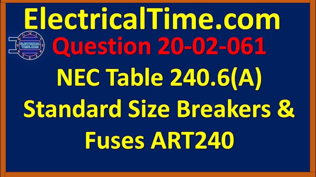 2020-02-061 NEC Table 240.6(A) Standa...