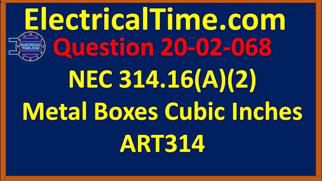 2002068 NEC 314.16(A)(2) Metal Boxes ...