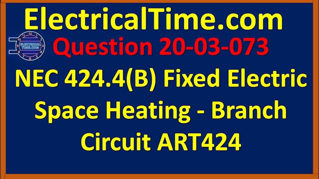 20-03-073 NEC 424.4(B) Fixed Electric...