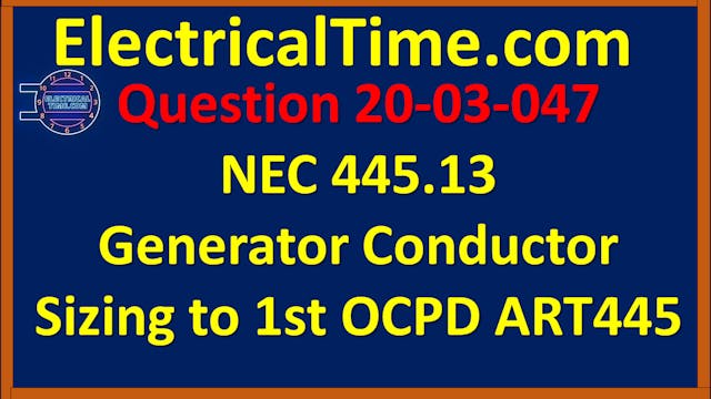 2003047 NEC 445.13 Generator Conducto...