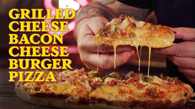 Grilled Cheese Cheesburger Pizza