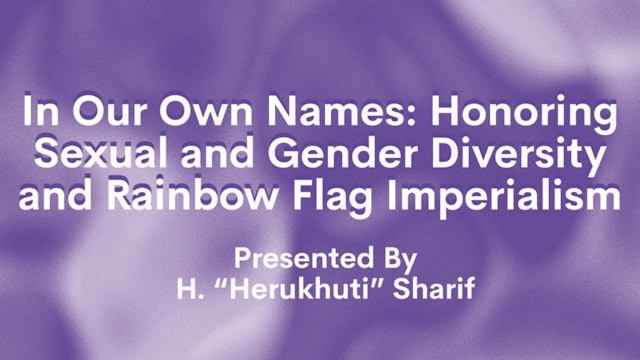 In Our Own Names: Honoring Sexual and Gender Diversity and Rainbow Flag Imperialism