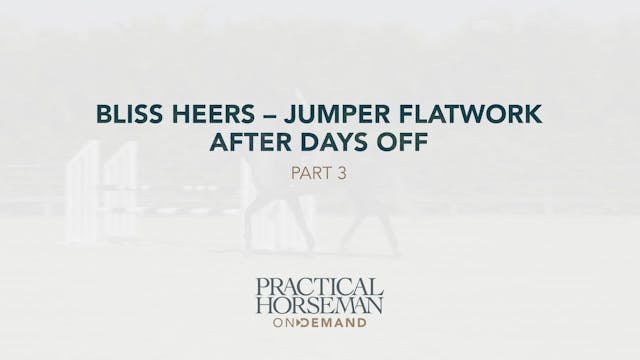 Jumper Flatwork After Days Off | Blis...