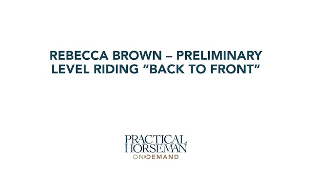 Rebecca Brown – Preliminary Level Rid...