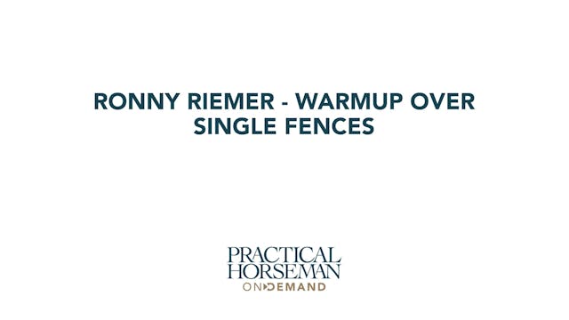 Warmup Over Single Fences | Ronny Riemer