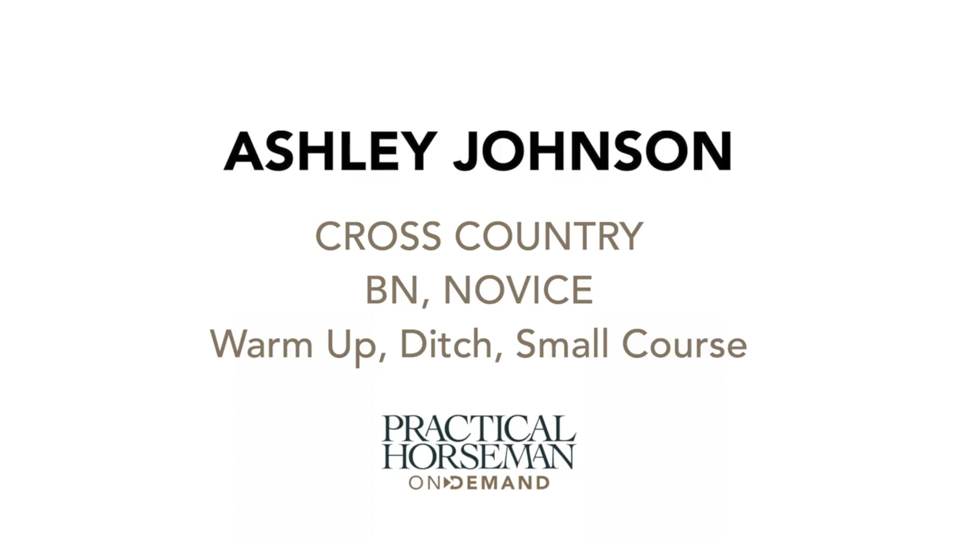 Beginner Novice & Novice Cross-Country Schooling 1| Ashley Johnson | TRAILER