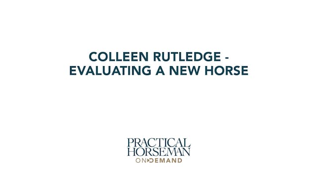 Evaluating a New Horse | Colleen Rutl...