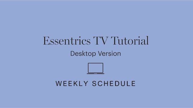 Weekly Schedule | Desktop Version