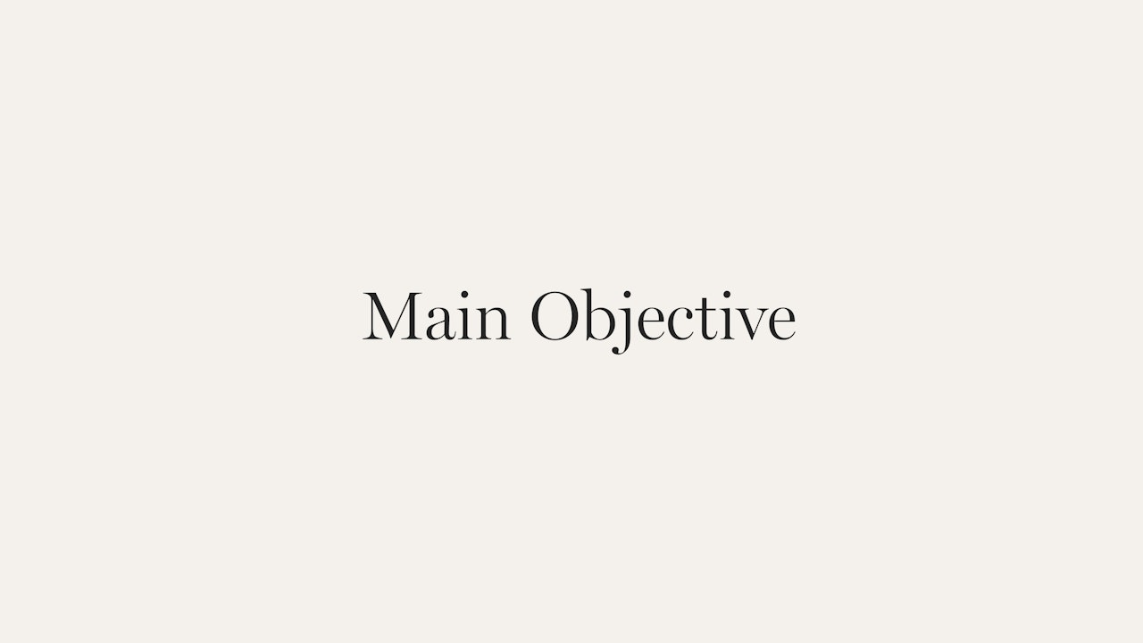 Main Objective