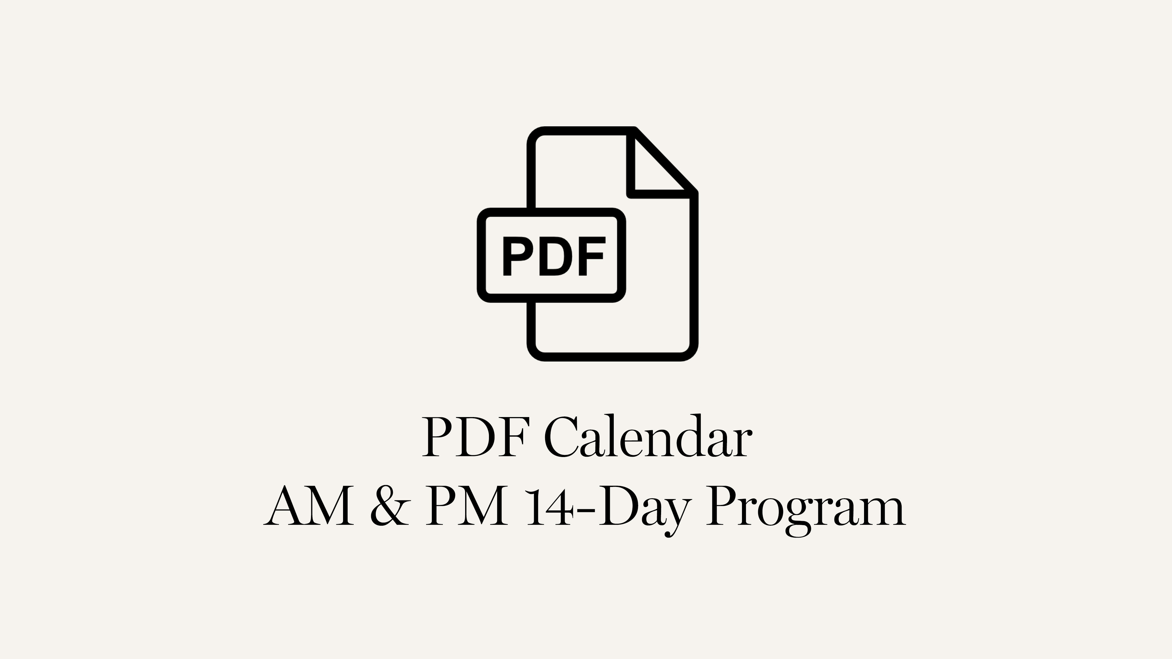 AM & PM PDF Calendar