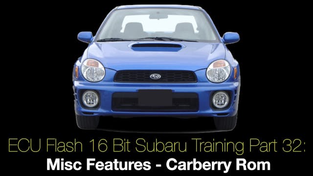 Ecu Flash 16 Bit Subaru Training Part 32: Misc Features Carberry Rom 