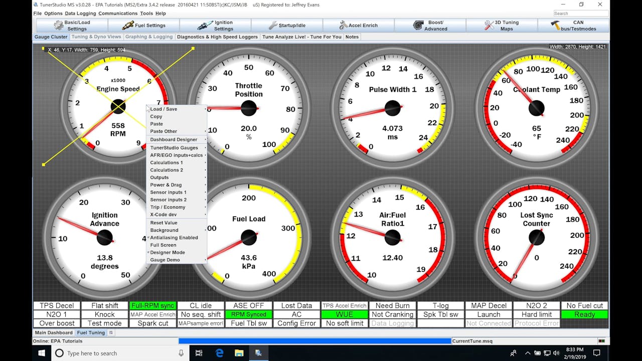 Megasquirt Part 24: Creating Custom Dashboards - Megasquirt Training ...