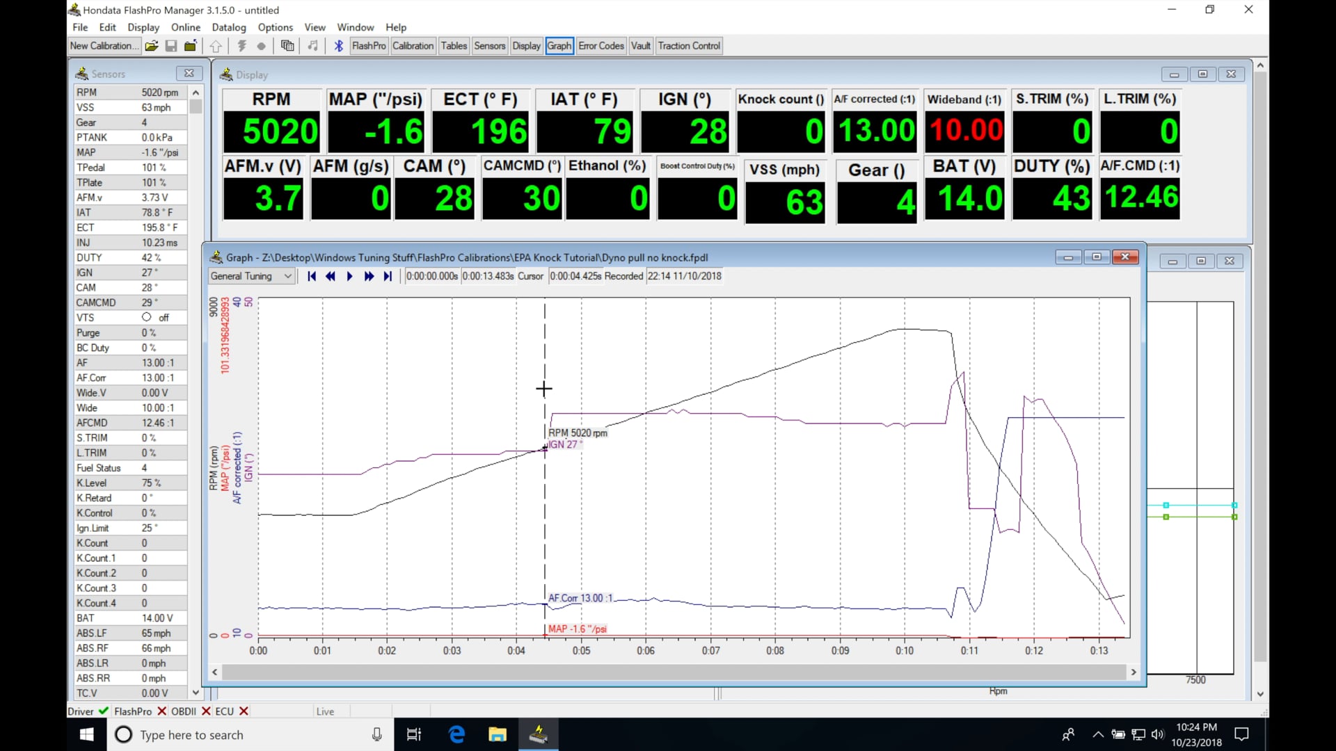 Hondata Flashpro Part 14: Datalogging Basics