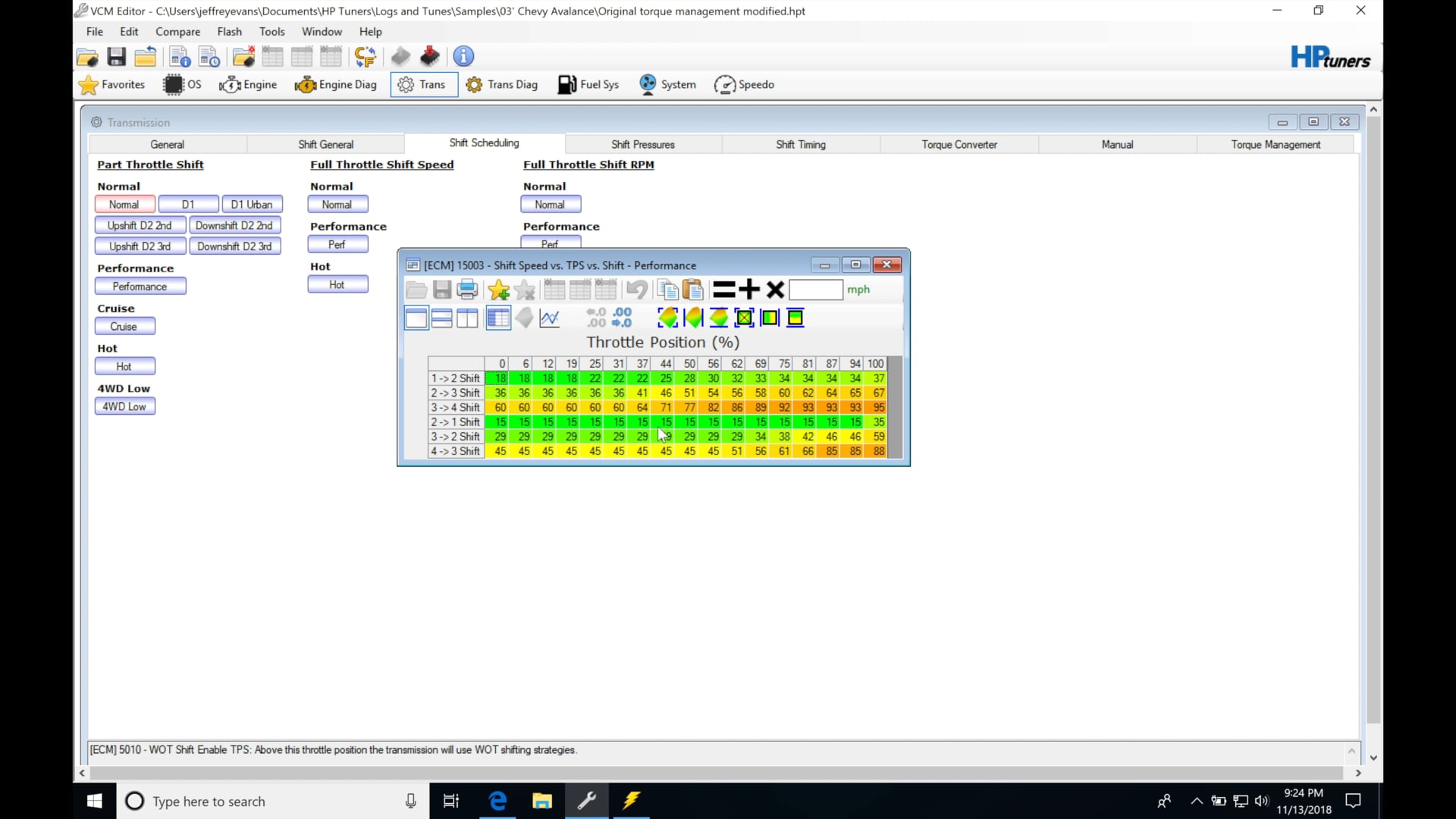 HP Tuners GM Gen 3 Part 26: Shift Schedule & Shift Time