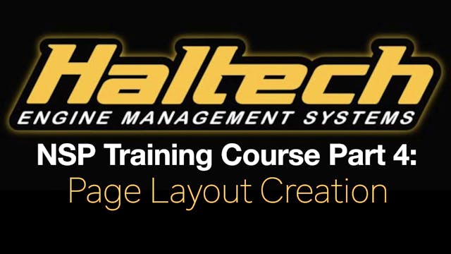 Haltech Elite NSP Training Course Part 4: Page Layout Creation