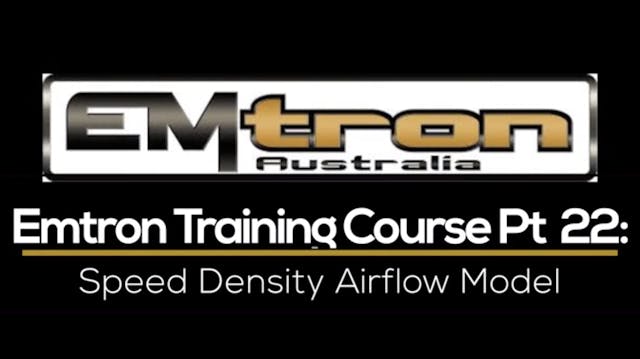 Emtron Training Course Part 22: Speed...