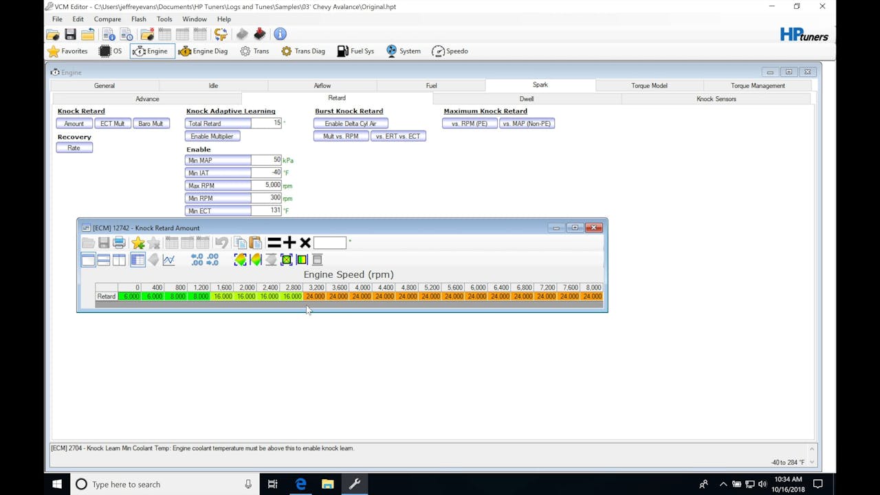 Hp Tuners Gm Gen Iii Part 13 Knock Control Evans Performance Academy 7937