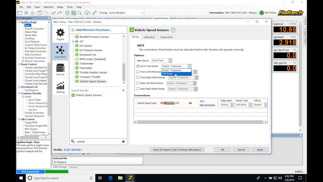 Haltech Elite Part 20: Speed Calibration & Gear Ratios - Evans ...