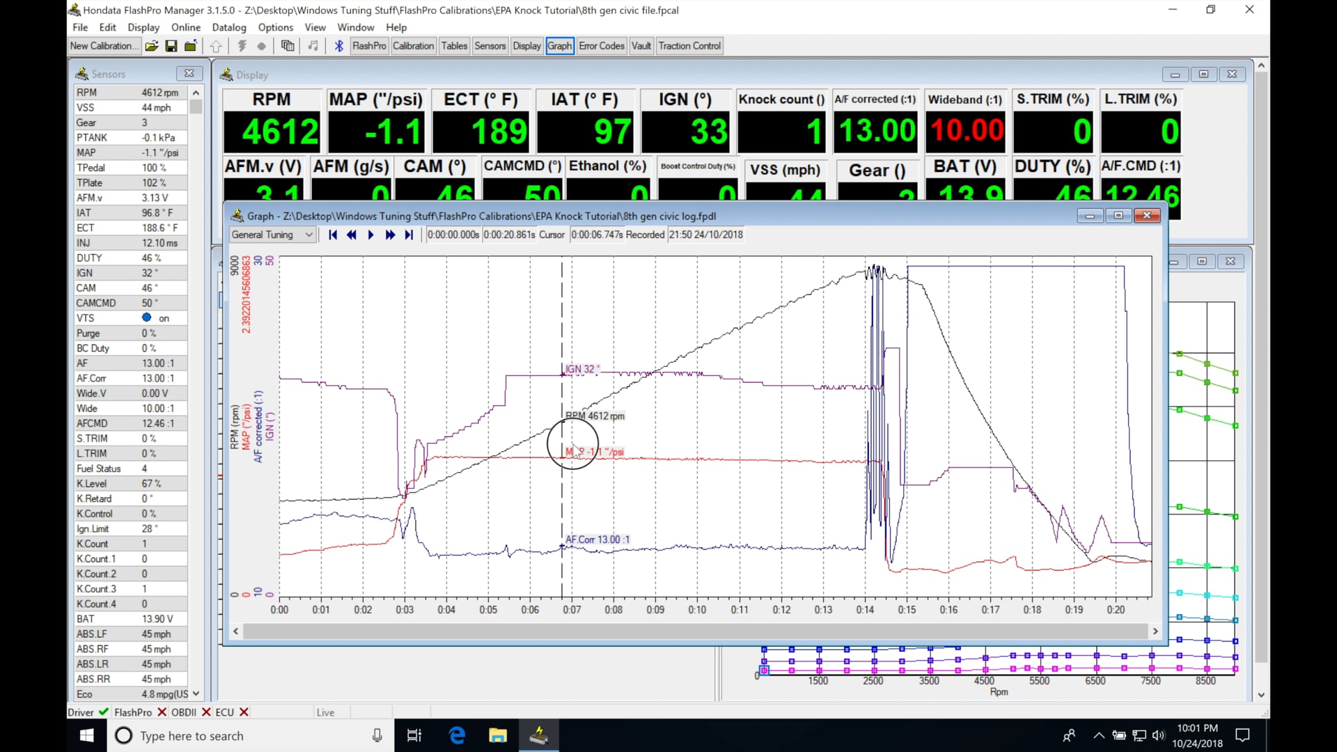 Hondata Flashpro Part 15: Datalogging Templates