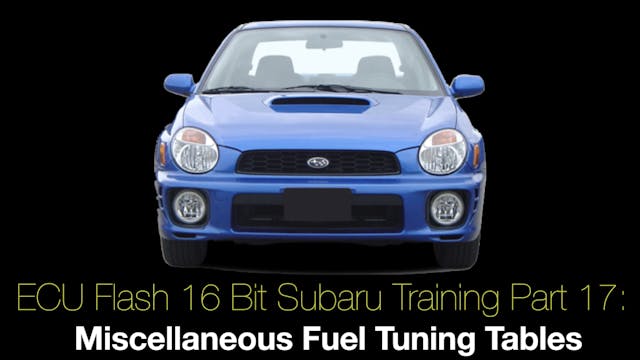 Ecu Flash 16 Bit Subaru Training Part 17: Misc Fuel Tuning Tables 