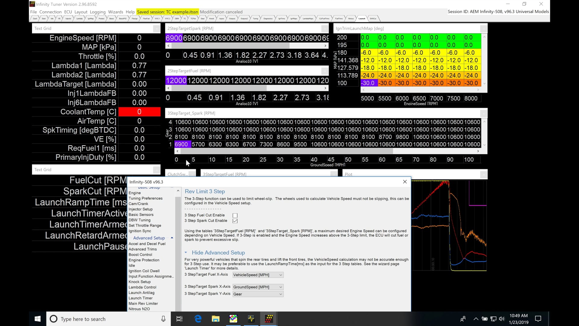 AEM Infinity Part 34: SFWD Track Log Review (3-Step, TC & Boost Control)