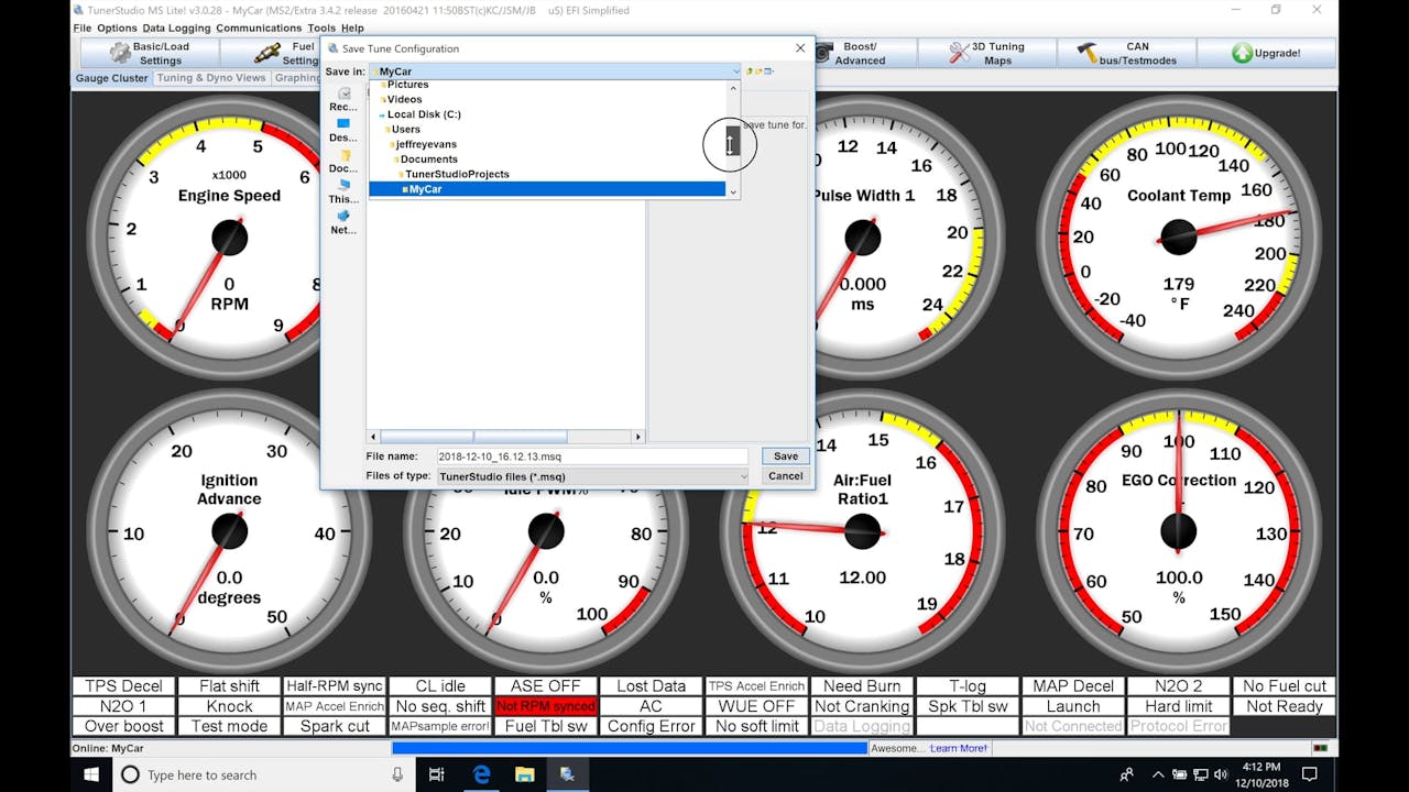 Megasquirt Part 2: TunerStudio Basics - Evans Performance Academy